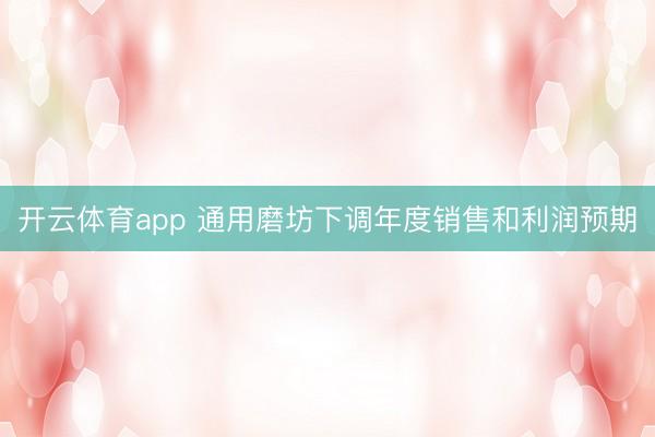 开云体育app 通用磨坊下调年度销售和利润预期