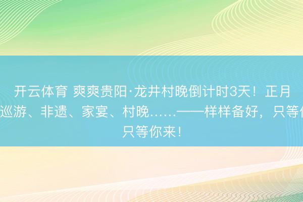 开云体育 爽爽贵阳·龙井村晚倒计时3天！正月初九巡游、非遗、家宴、村晚……——样样备好，<a href=
