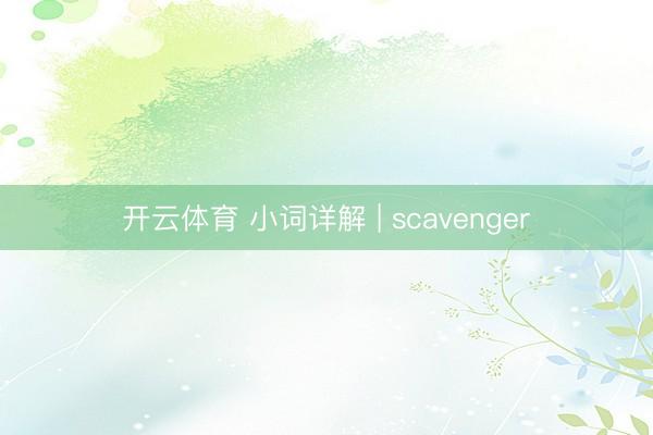 开云体育 小词详解 | scavenger