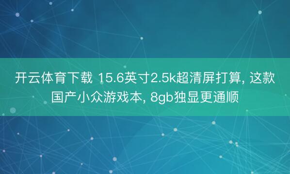 开云体育下载 15.6英寸2.5k超清屏打算, 这款国产小众游戏本, 8gb独显更通顺