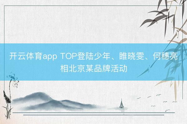 开云体育app TOP登陆少年、睢晓雯、何穗亮相北京某品牌活动