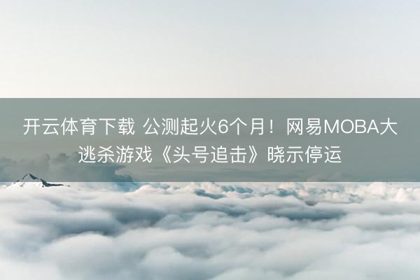 开云体育下载 公测起火6个月！网易MOBA大逃杀游戏《头号追击》晓示停运