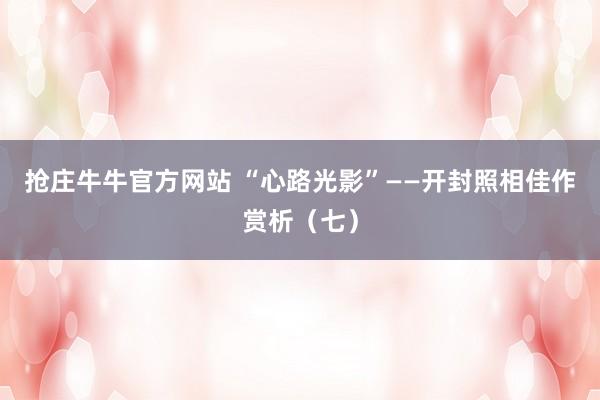 抢庄牛牛官方网站 “心路光影”——开封照相佳作赏析（七）