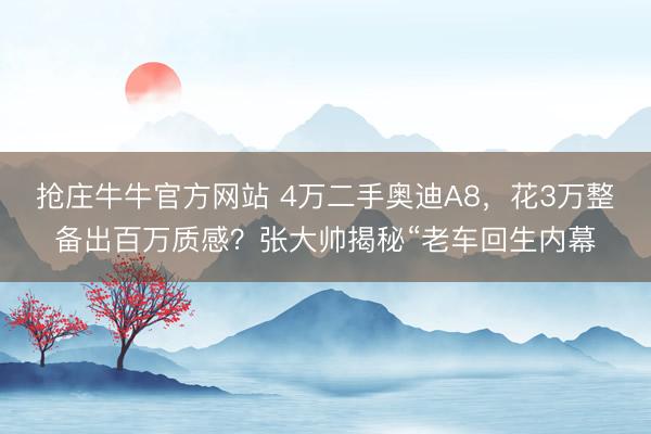 抢庄牛牛官方网站 4万二手奥迪A8，花3万整备出百万质感？张大帅揭秘“老车回生内幕