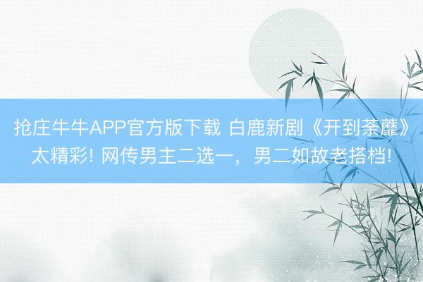 抢庄牛牛APP官方版下载 白鹿新剧《开到荼蘼》太精彩! 网传男主二选一，男二如故老搭档!